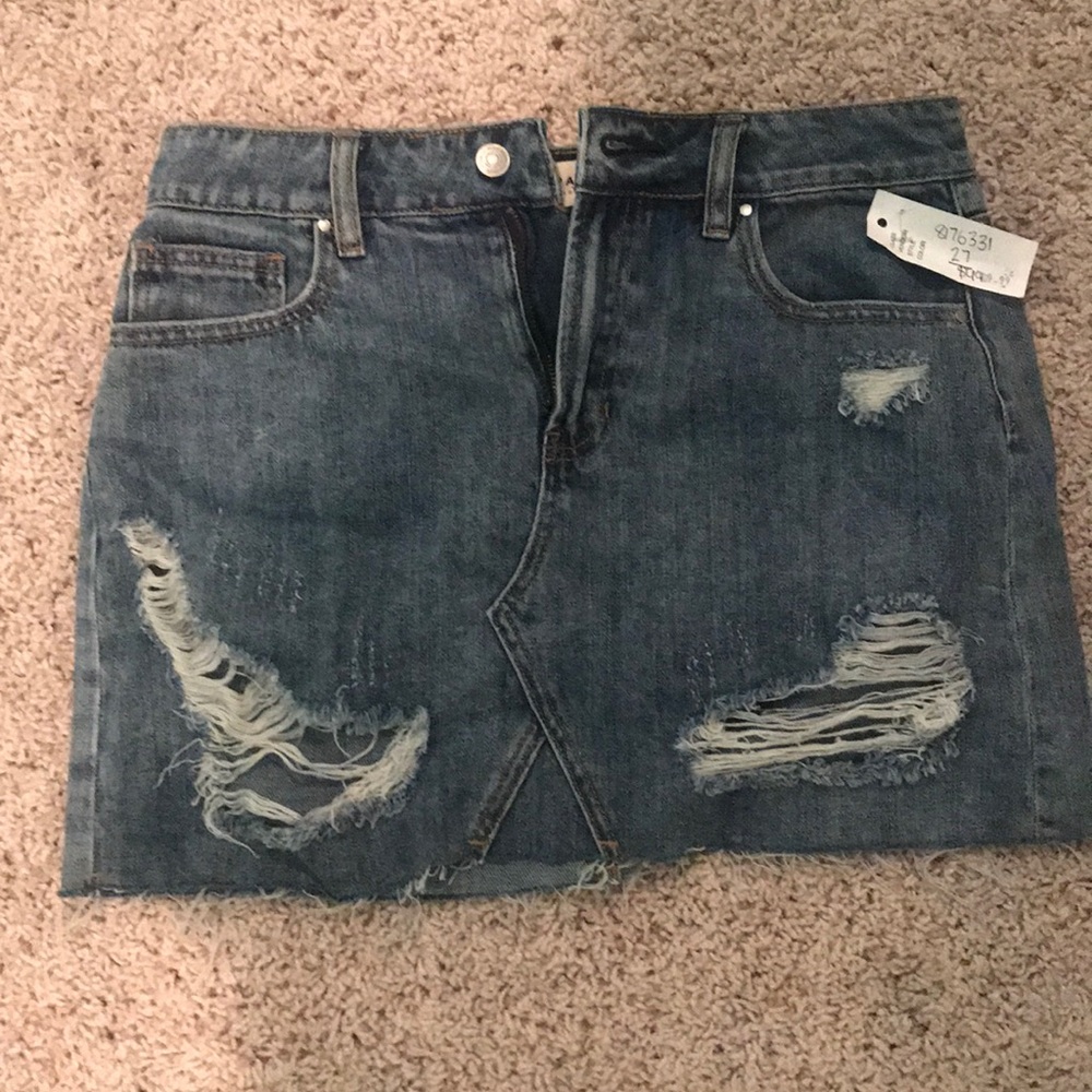 Cute ripped denim skirt